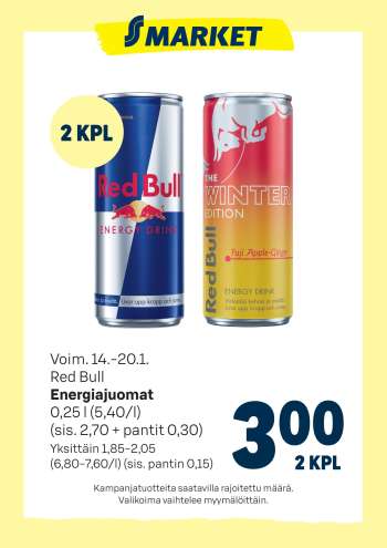 S-market tarjoukset  - 14.01.2026 - 20.01.2026.
