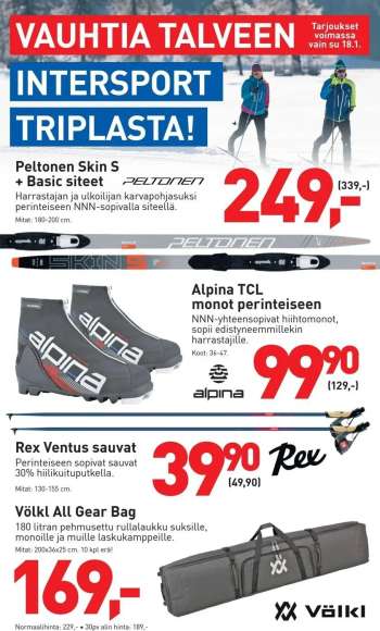Intersport tarjoukset  - 18.01.2026 - 18.01.2026.