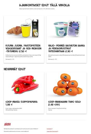 Alepa tarjoukset  - 21.01.2026 - 27.01.2026.