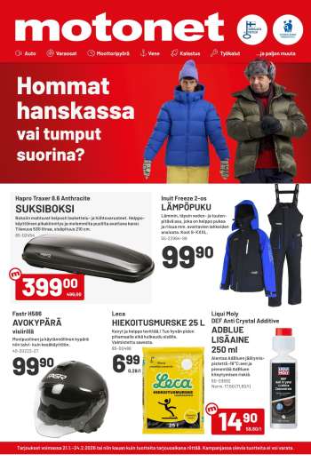 Motonet tarjoukset  - 21.01.2026 - 24.02.2026.