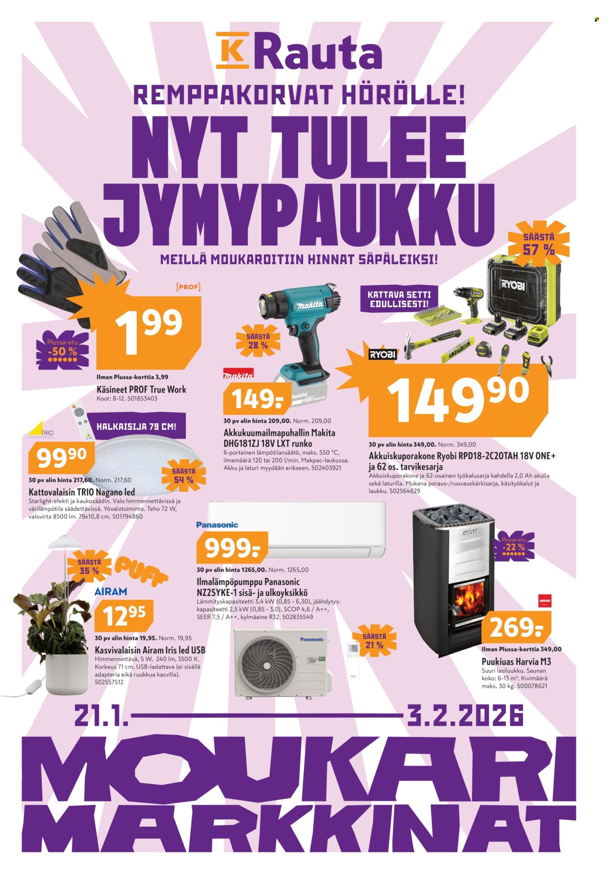 K-Rauta tarjoukset - 21.01.2026 - 03.02.2026. Sivu 1