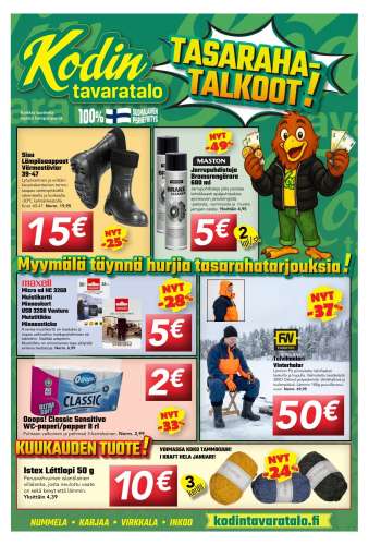 Kodintavaratalo tarjoukset  - 19.01.2026 - 31.01.2026.