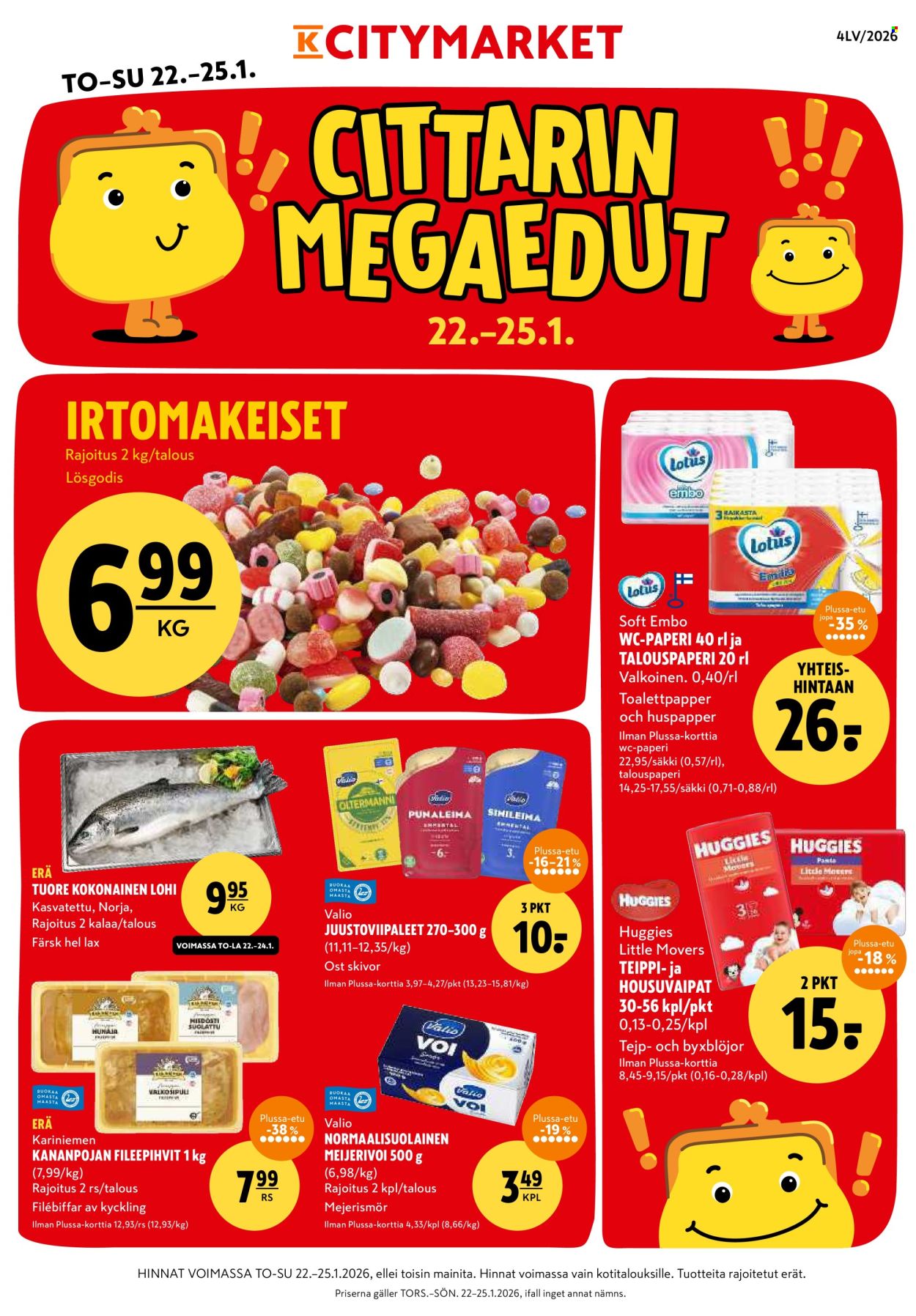 K-citymarket tarjoukset - 22.01.2026 - 25.01.2026. Sivu 1