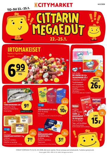 K-citymarket tarjoukset  - 22.01.2026 - 25.01.2026.