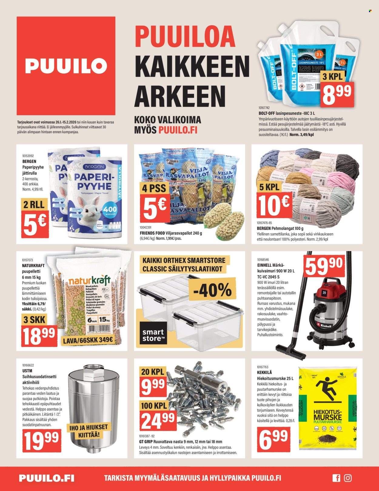 Puuilo tarjoukset - 26.01.2026 - 15.02.2026. Sivu 1