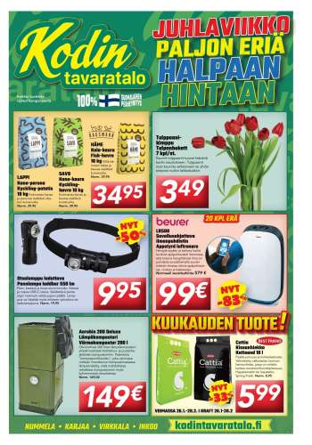 Kodintavaratalo tarjoukset  - 26.01.2026 - 08.02.2026.