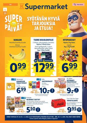 K-Supermarket tarjoukset  - 29.01.2026 - 01.02.2026.