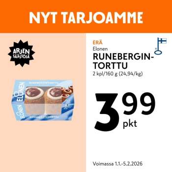 K-market tarjoukset  - 01.01.2026 - 05.02.2026.