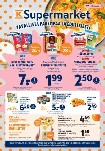 K-Supermarket tarjoukset  - 09.02.2026 - 11.02.2026.