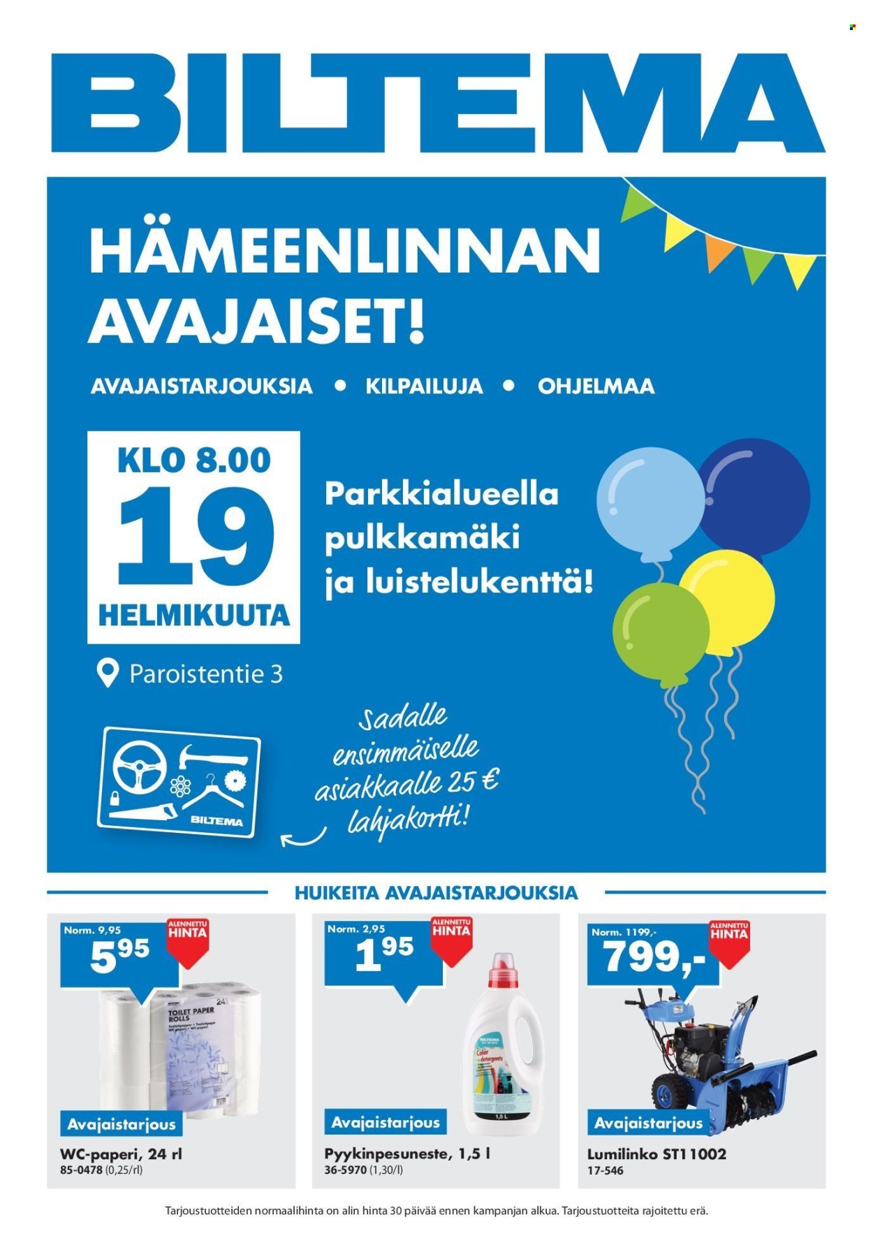 Biltema tarjoukset - 19.02.2026 - 22.02.2026. Sivu 1