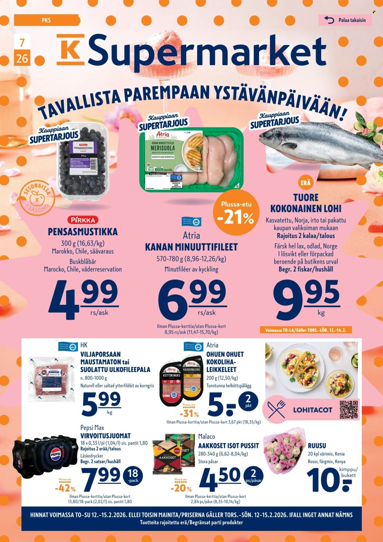 K-Supermarket tarjoukset - 12.02.2026 - 15.02.2026. Sivu 1