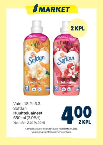 S-market tarjoukset  - 18.02.2026 - 03.03.2026.