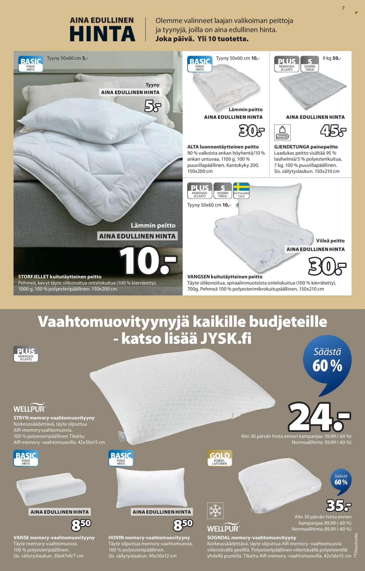 JYSK tarjoukset - 19.02.2026 - 04.03.2026. Sivu 7