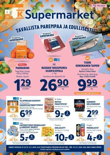 K-Supermarket tarjoukset  - 19.02.2026 - 22.02.2026.