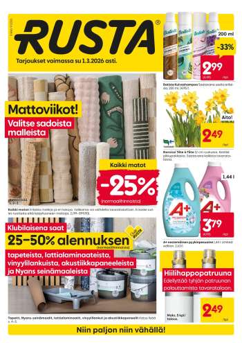 Rusta tarjoukset  - 23.02.2026 - 01.03.2026.