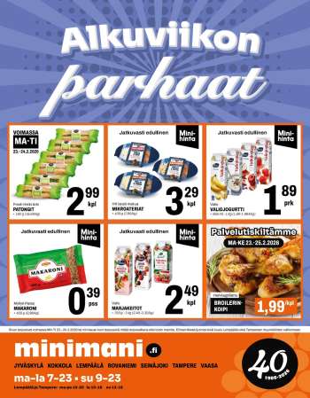 Minimani tarjoukset  - 23.02.2026 - 24.02.2026.
