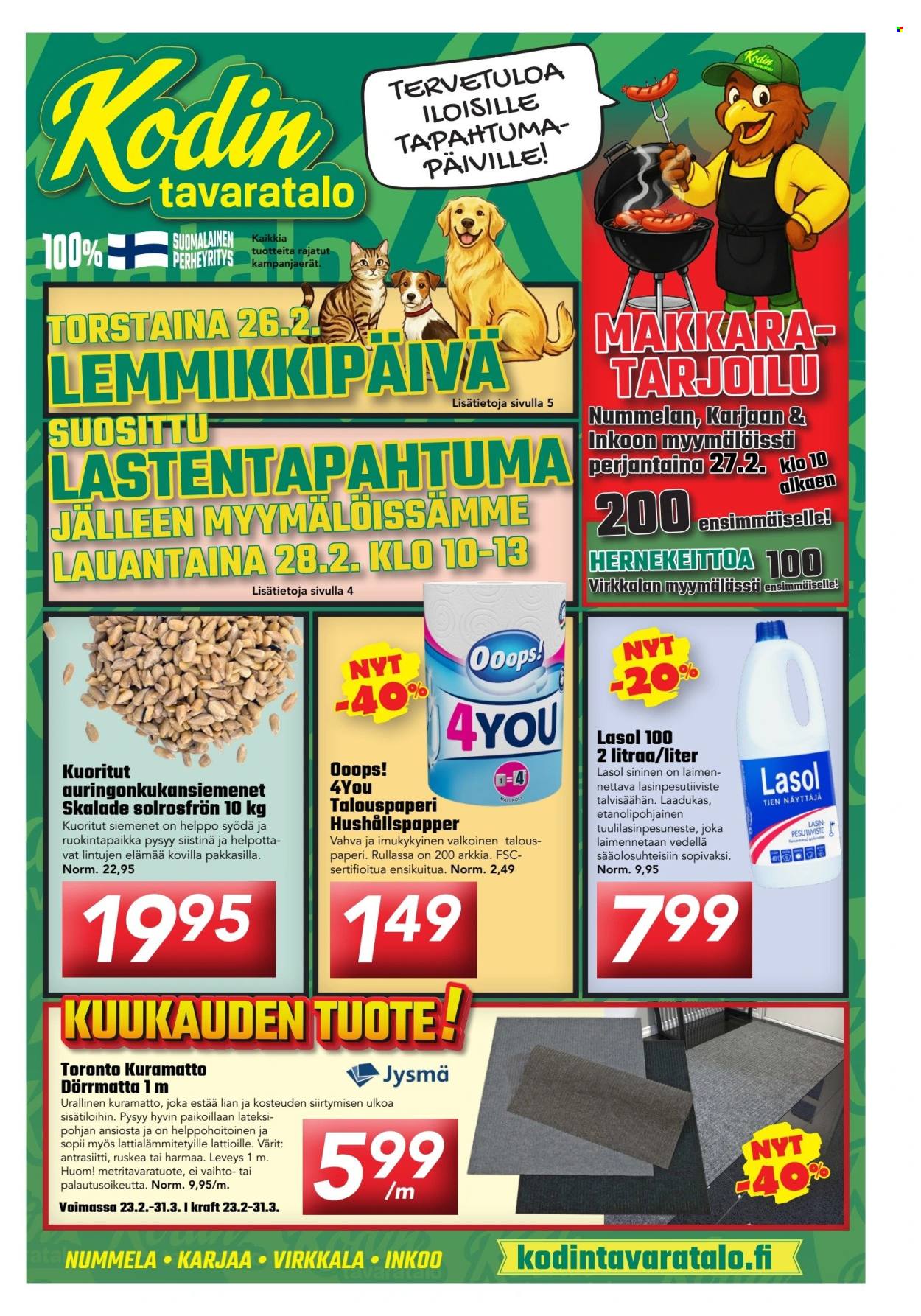 Kodintavaratalo tarjoukset - 23.02.2026 - 08.03.2026. Sivu 1