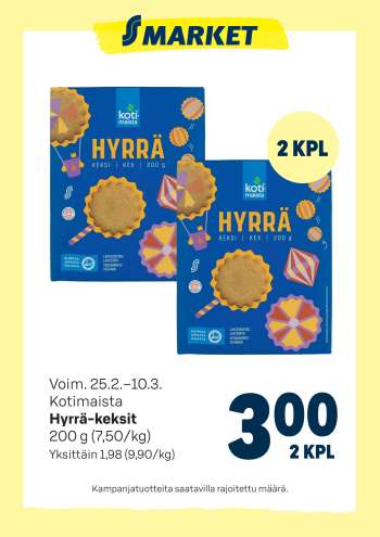 S-market tarjoukset  - 25.02.2026 - 10.03.2026.