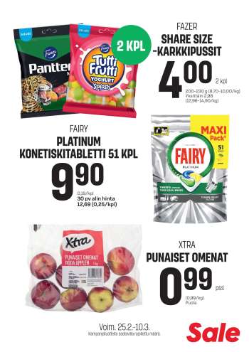 Sale tarjoukset  - 25.02.2026 - 10.03.2026.