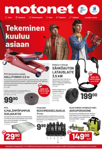 Motonet tarjoukset  - 25.02.2026 - 24.03.2026.