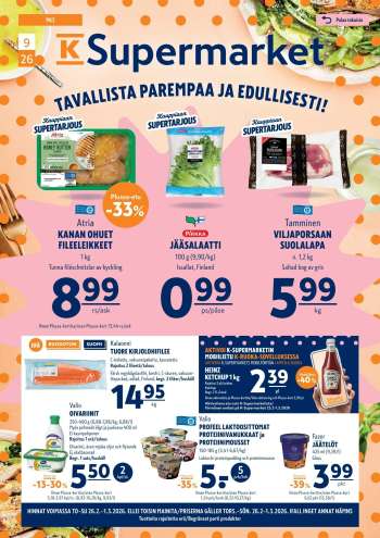 K-Supermarket tarjoukset  - 26.02.2026 - 01.03.2026.