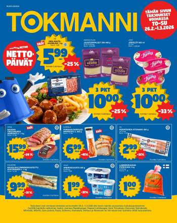 Tokmanni tarjoukset  - 26.02.2026 - 01.03.2026.