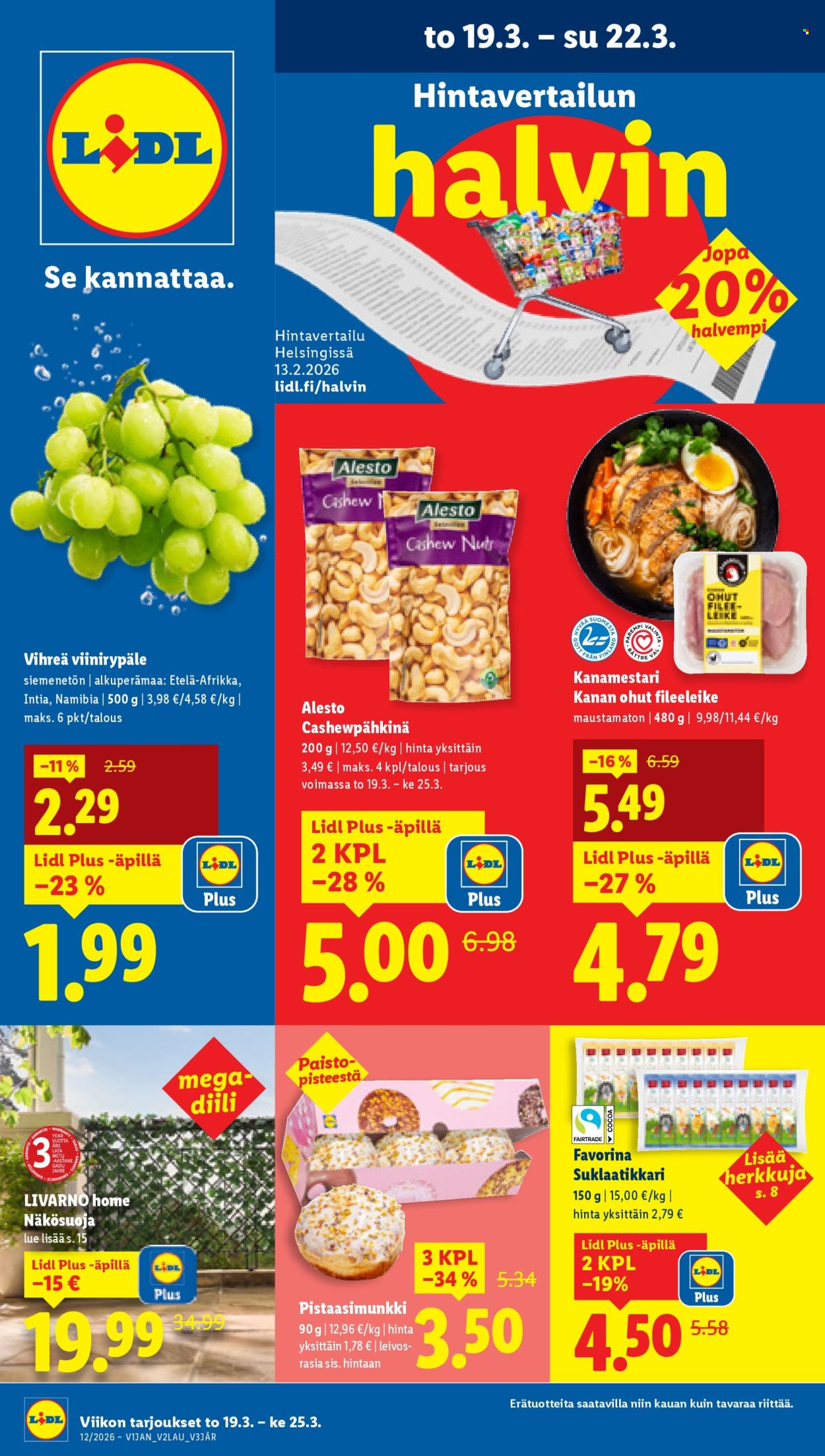 Lidl tarjoukset - 19.03.2026 - 25.03.2026. Sivu 1