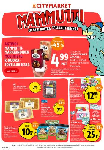 K-citymarket tarjoukset  - 19.03.2026 - 22.03.2026.
