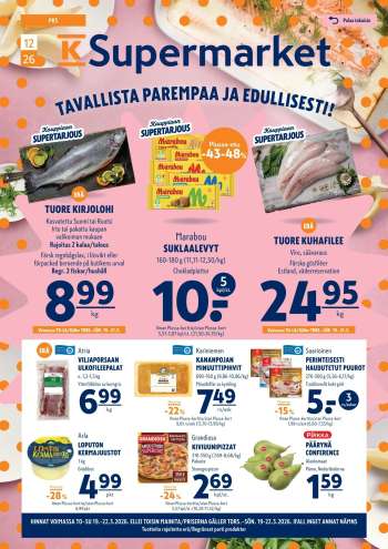 K-Supermarket tarjoukset  - 19.03.2026 - 22.03.2026.