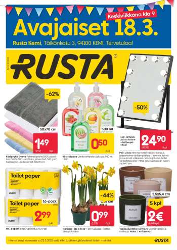 Rusta tarjoukset  - 18.03.2026 - 22.03.2026.