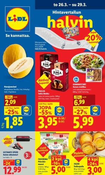 Lidl tarjoukset  - 26.03.2026 - 31.03.2026.