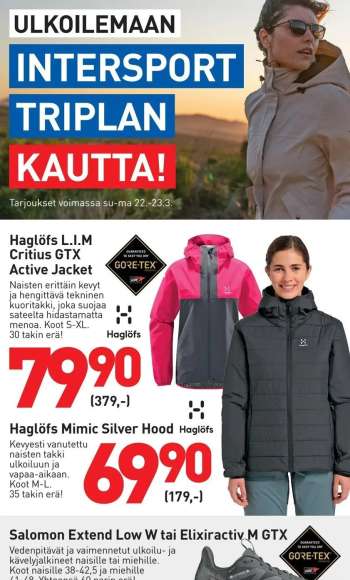 Intersport tarjoukset  - 22.03.2026 - 23.03.2026.