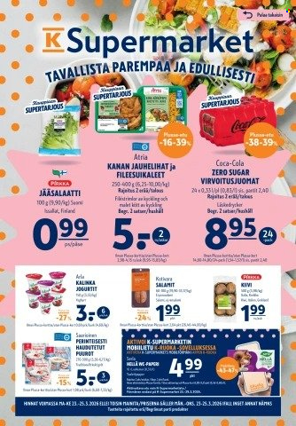 K-Supermarket tarjoukset - 23.03.2026 - 25.03.2026. Sivu 1