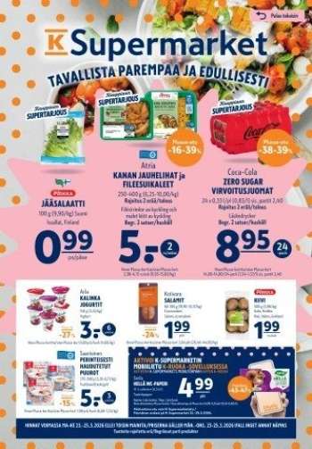 K-Supermarket tarjoukset  - 23.03.2026 - 25.03.2026.