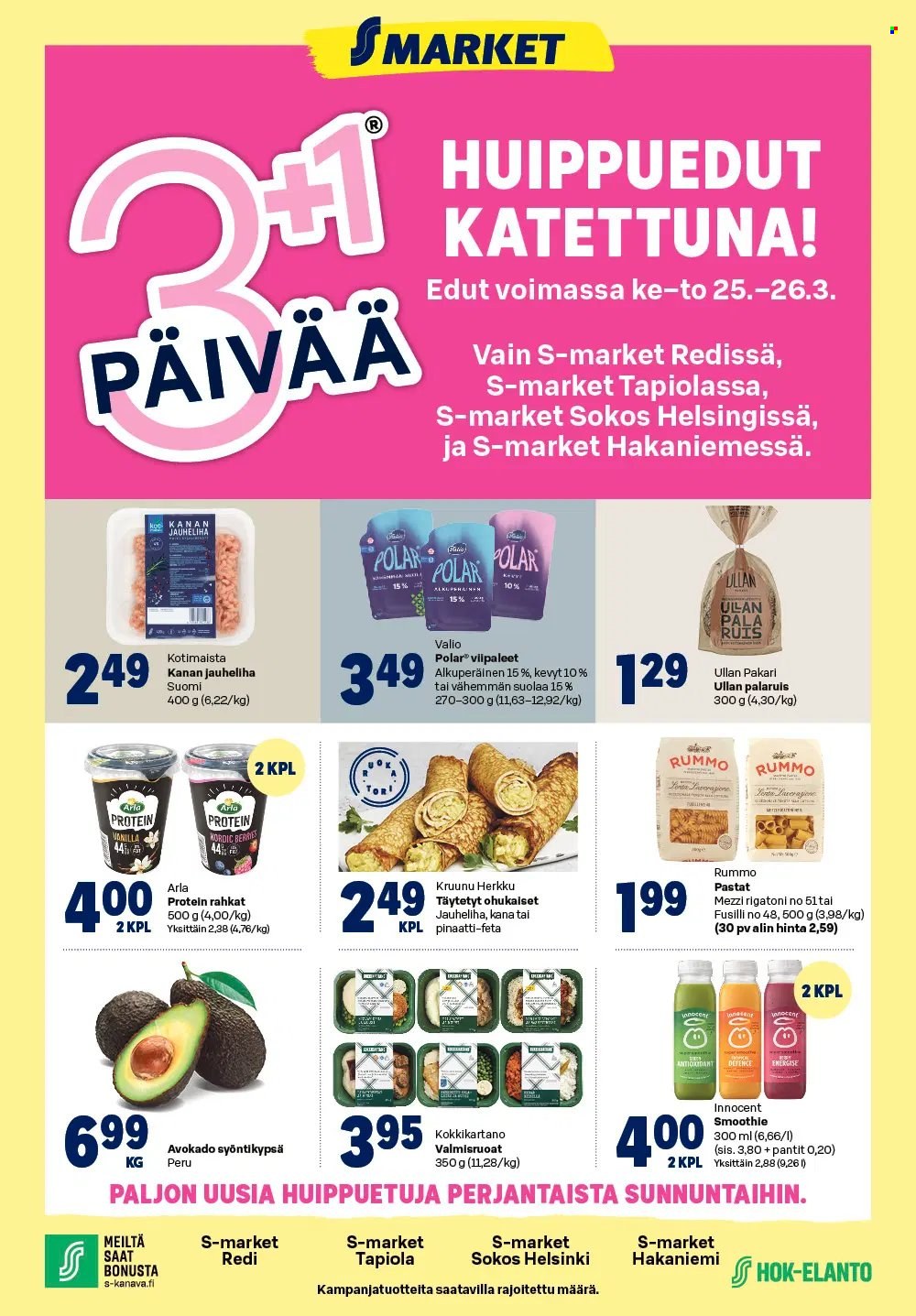 S-market tarjoukset - 25.03.2026 - 26.03.2026. Sivu 1