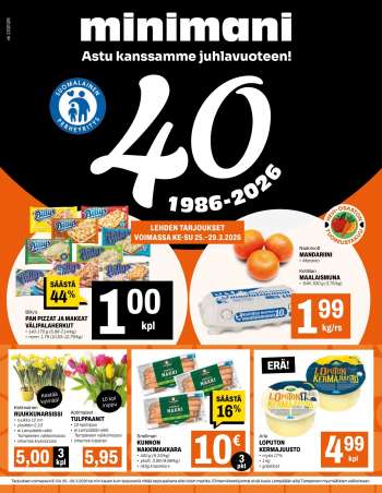 Minimani tarjoukset  - 25.03.2026 - 29.03.2026.
