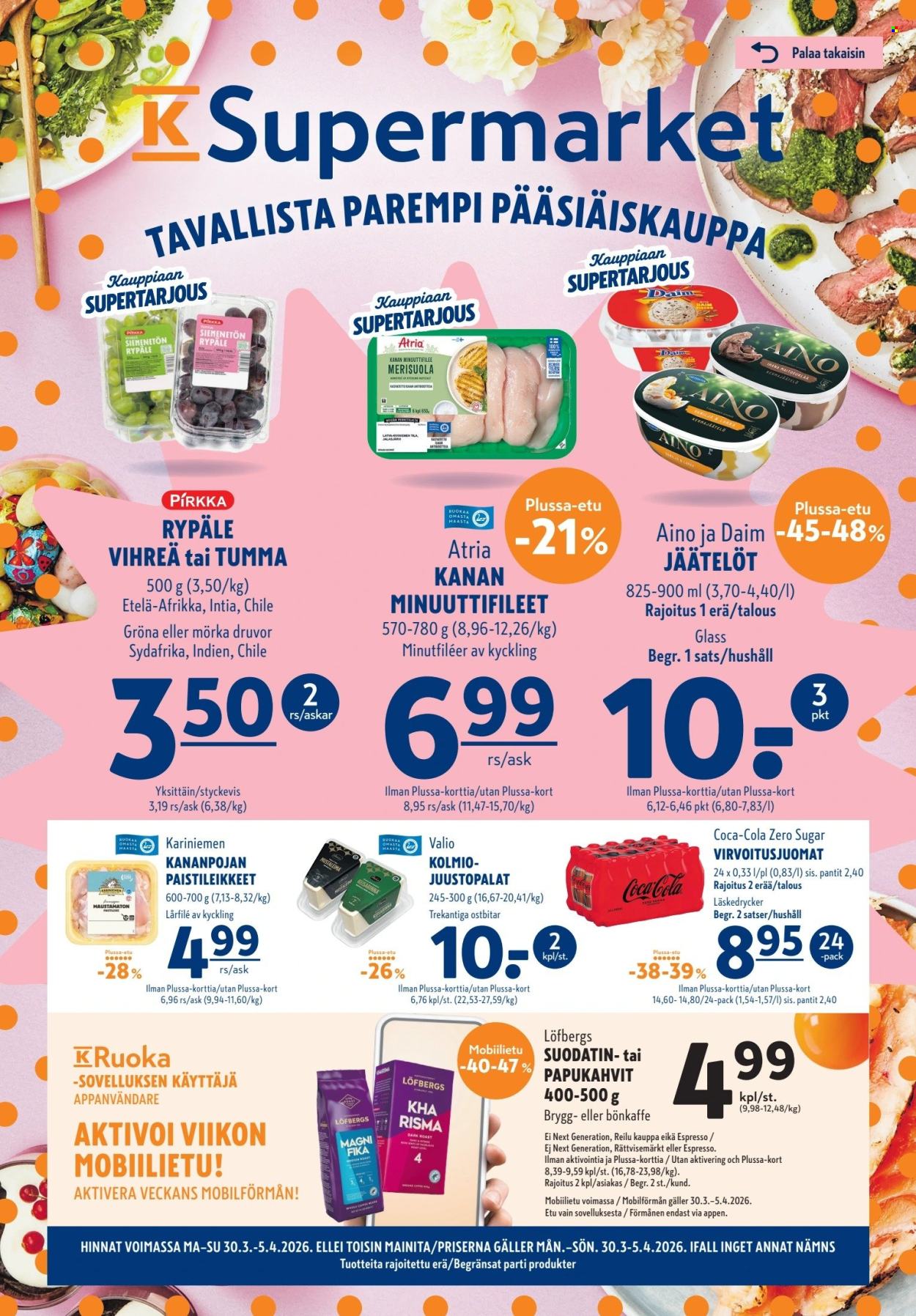 K-Supermarket tarjoukset - 30.03.2026 - 01.04.2026. Sivu 1