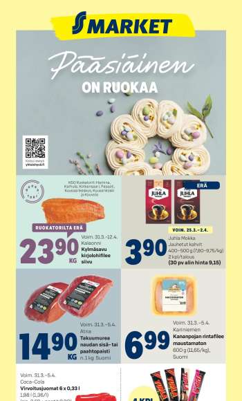 S-market tarjoukset  - 31.03.2026 - 05.04.2026.