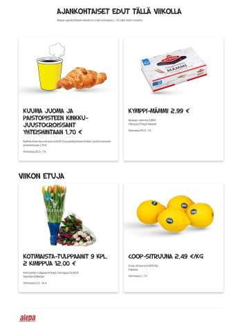Alepa tarjoukset  - 01.04.2026 - 07.04.2026.