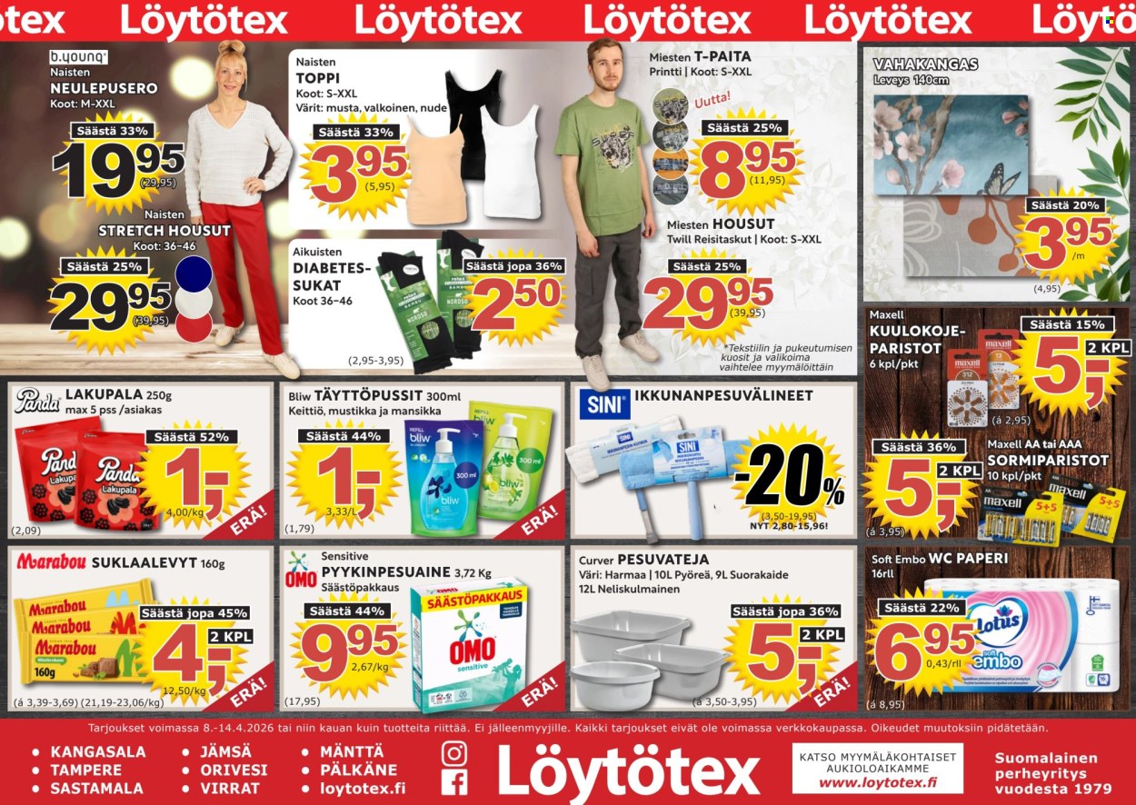 Löytötex tarjoukset - 08.04.2026 - 14.04.2026. Sivu 1