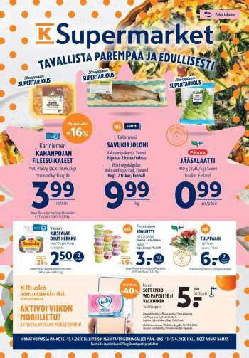 K-Supermarket tarjoukset  - 13.04.2026 - 15.04.2026.