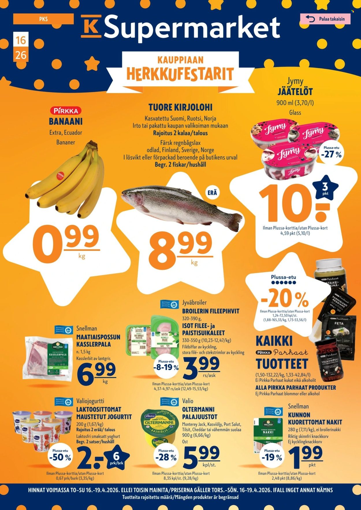 K-Supermarket tarjoukset - 16.04.2026 - 19.04.2026. Sivu 1