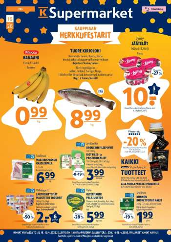 K-Supermarket tarjoukset  - 16.04.2026 - 19.04.2026.