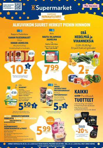 K-Supermarket tarjoukset  - 20.04.2026 - 22.04.2026.