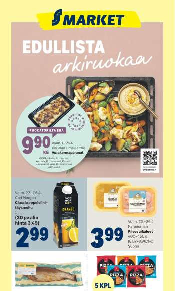 S-market tarjoukset  - 22.04.2026 - 26.04.2026.