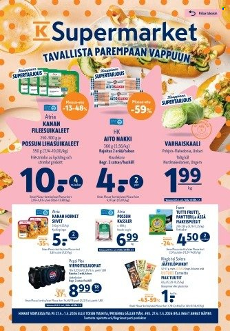 K-Supermarket tarjoukset - 27.04.2026 - 01.05.2026. Sivu 1