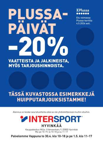 Intersport tarjoukset  - 04.05.2026 - 04.05.2026.