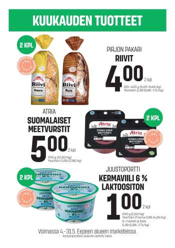 Sale tarjoukset  - 04.05.2026 - 31.05.2026.