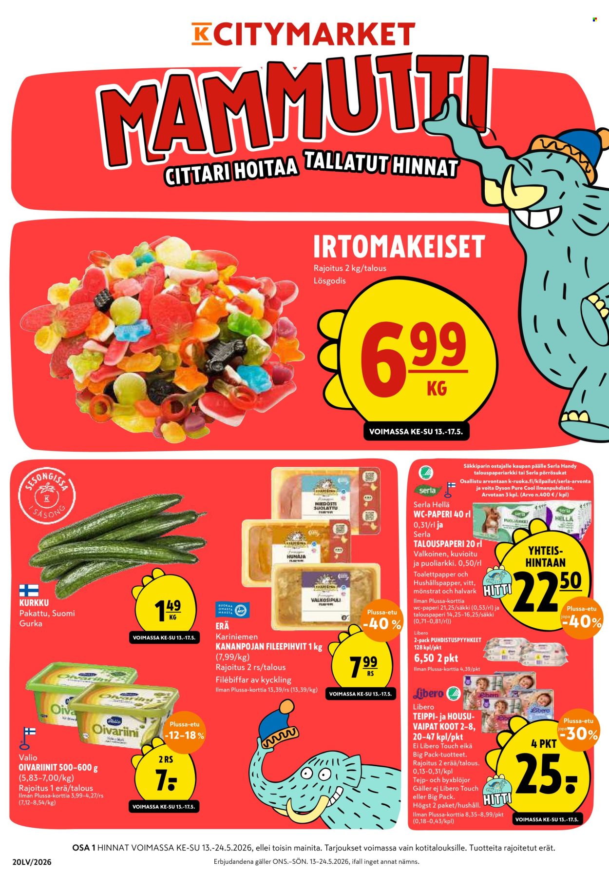 K-citymarket tarjoukset - 13.05.2026 - 24.05.2026. Sivu 1