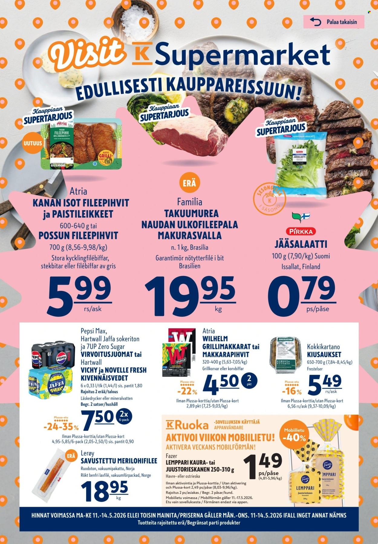 K-Supermarket tarjoukset - 11.05.2026 - 14.05.2026. Sivu 1